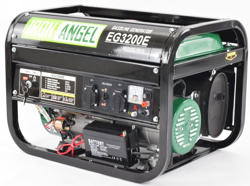 Генератор бензиновий IRON ANGEL 1 фаза (220В), 2,8кВт, (EG3200Е)